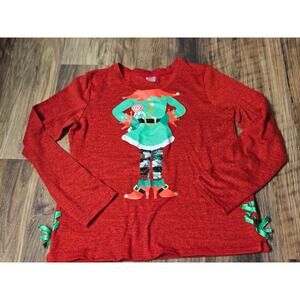 Girls Christmas Elf Holiday Time Sweater Size XL